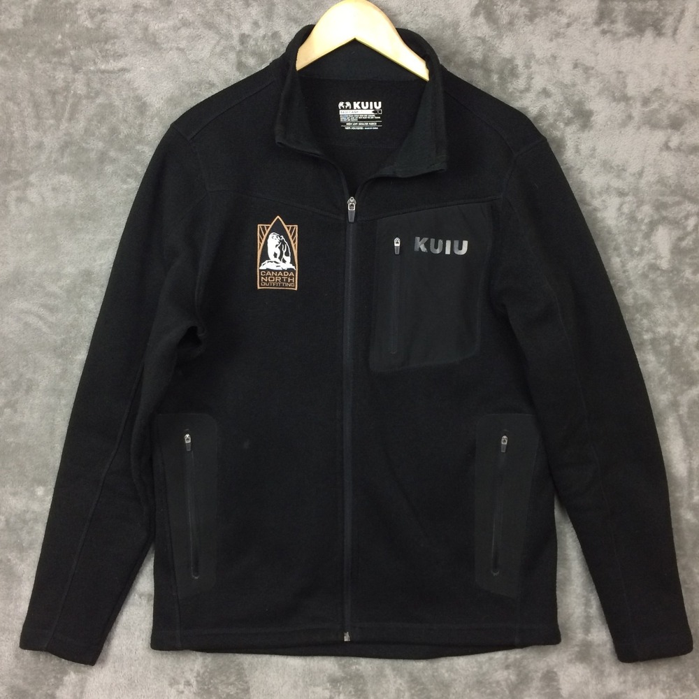 Kuiu Full Zip Jacket Mens Large Black High Loft Sweater Fleece Base Camp Hiking
